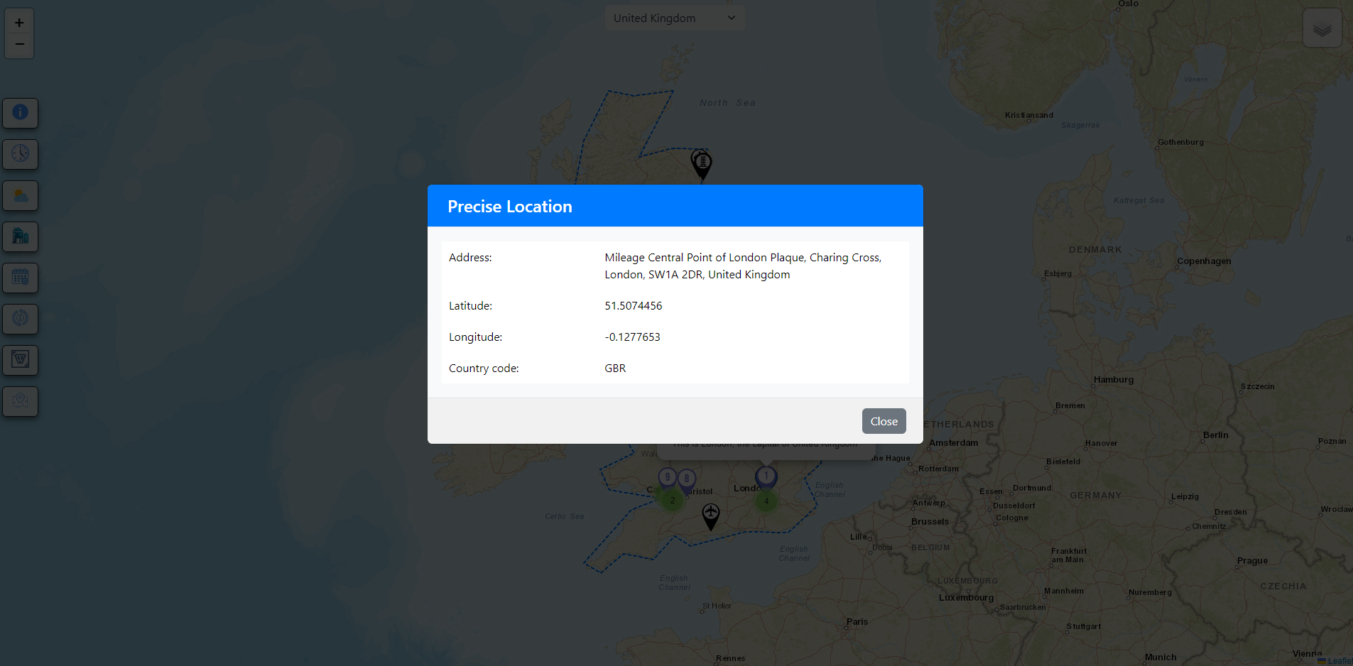 Gazzetter Website Application Precise Location