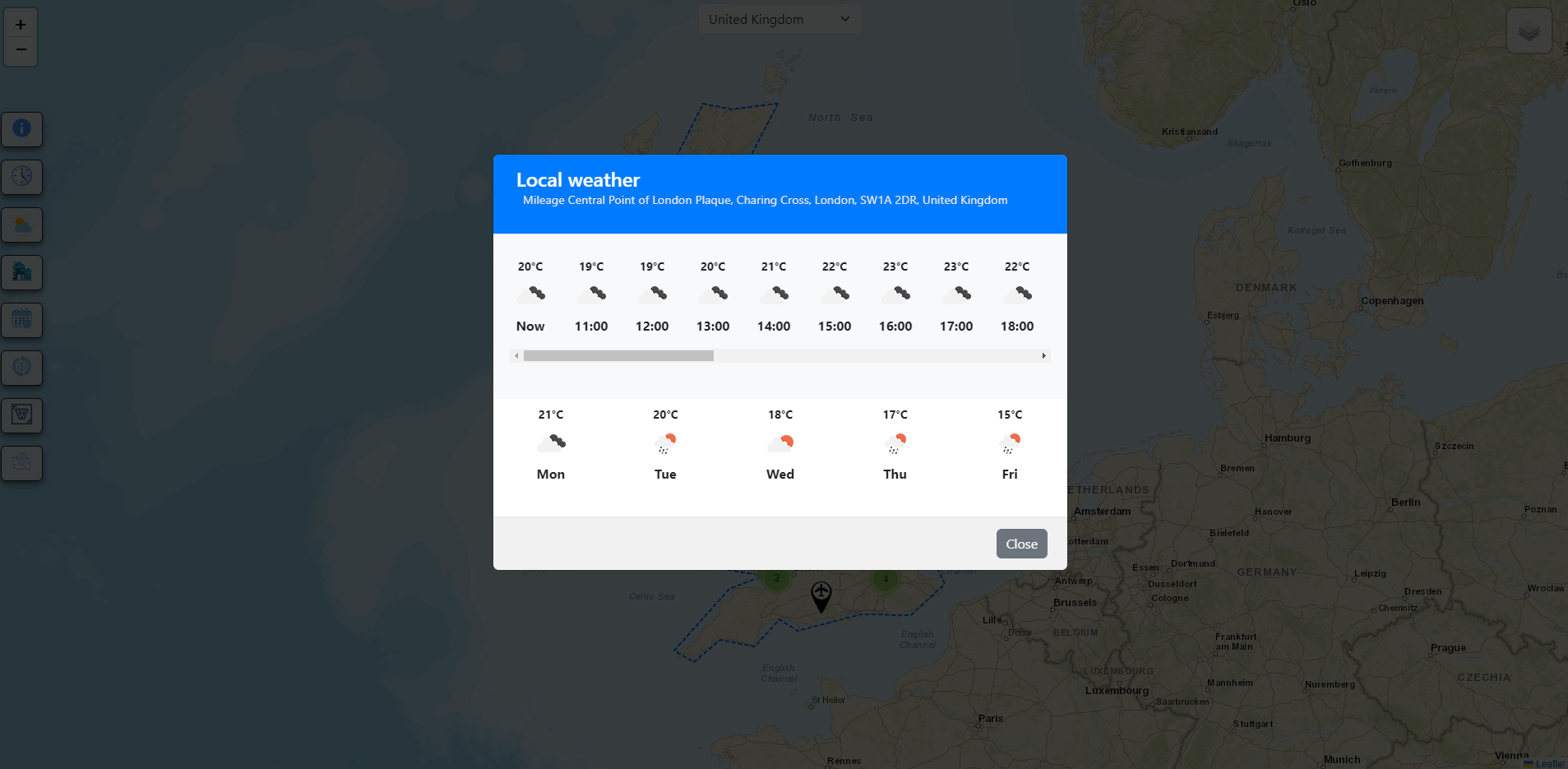 Gazetteer Website Application Screenshot local Weather Information